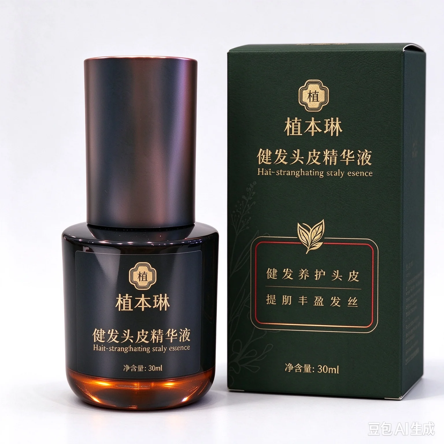 植本琳健发头皮精华液包装概念图