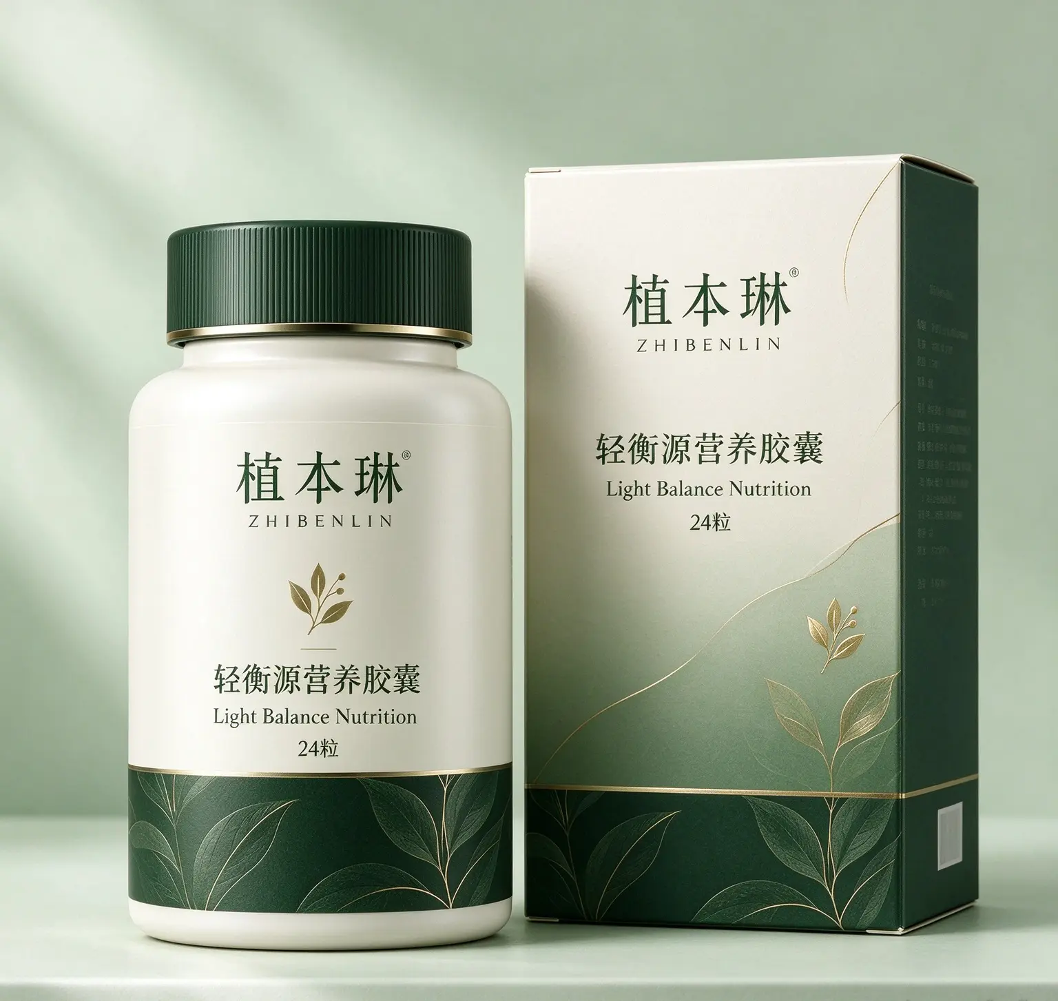 植本琳轻衡源营养胶囊包装概念图